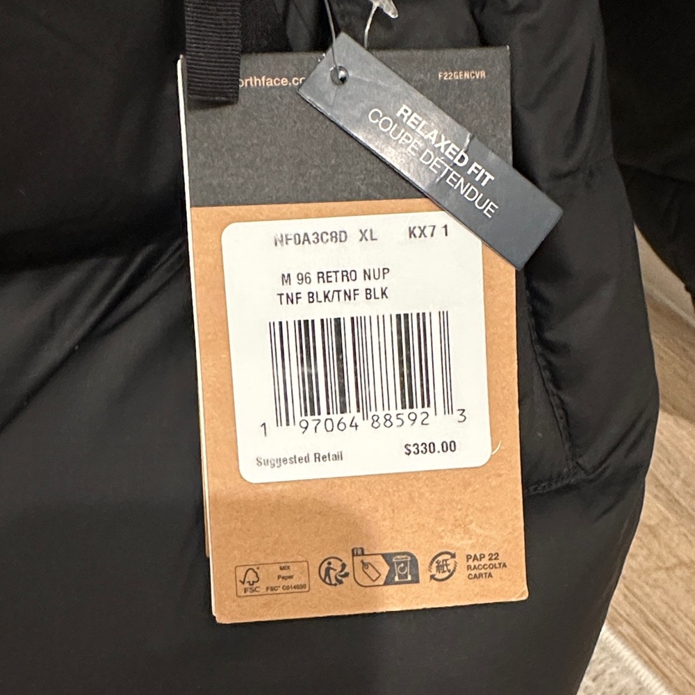 The North Face 1996 Retro Nuptse Expedition Black Puffer Jacket - Picture 2 of 5